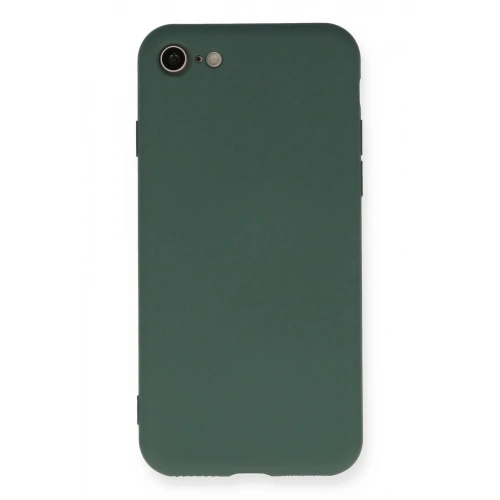 Mey İthalat®  iPhone 7 Kılıf Nano içi Kadife Silikon - Koyu Yeşil
