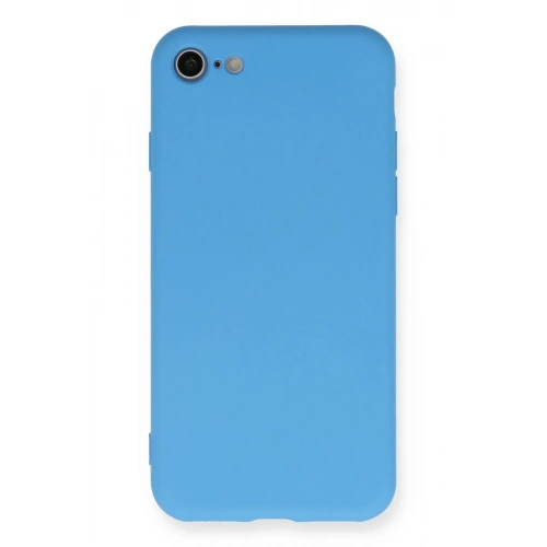Mey İthalat®  iPhone 7 Kılıf Nano içi Kadife Silikon - Mavi