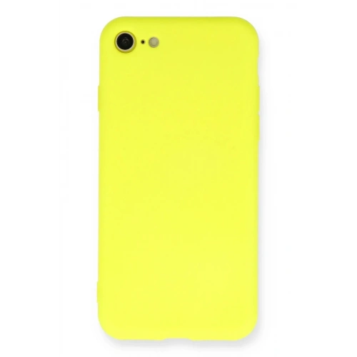 Mey İthalat®  iPhone 7 Kılıf Nano içi Kadife Silikon - Sarı