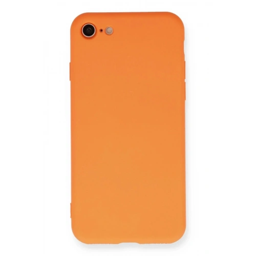 Mey İthalat®  iPhone 7 Kılıf Nano içi Kadife Silikon - Turuncu