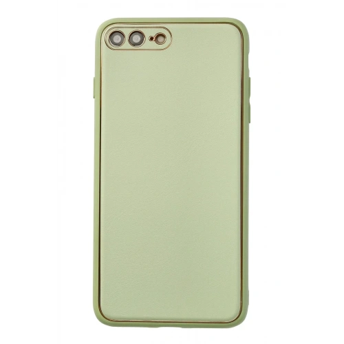 Mey İthalat®  iPhone 7 Plus Kılıf Coco Deri Silikon Kapak - Açık Yeşil