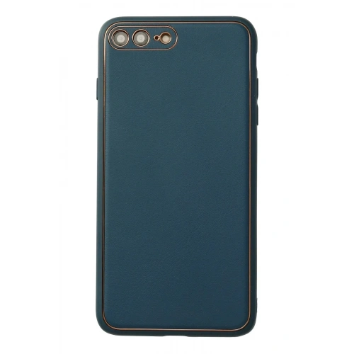 Mey İthalat®  iPhone 7 Plus Kılıf Coco Deri Silikon Kapak - Mavi