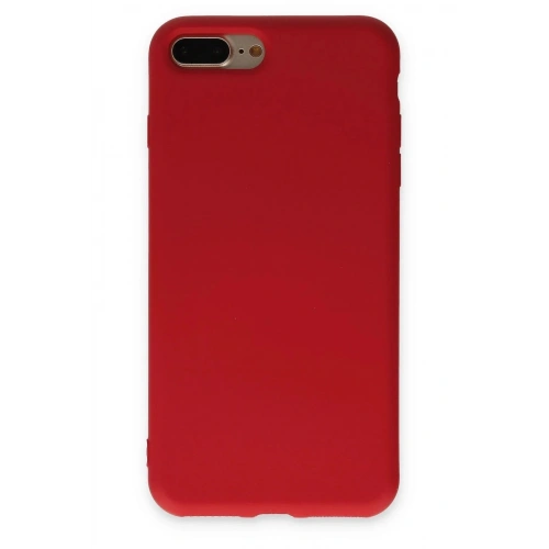 Mey İthalat®  iPhone 7 Plus Kılıf Nano içi Kadife Silikon - Kırmızı
