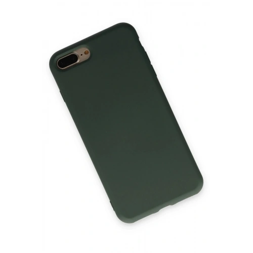 Mey İthalat®  iPhone 7 Plus Kılıf Nano içi Kadife Silikon - Koyu Yeşil