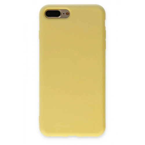 Mey İthalat®  iPhone 7 Plus Kılıf Nano içi Kadife Silikon - Sarı