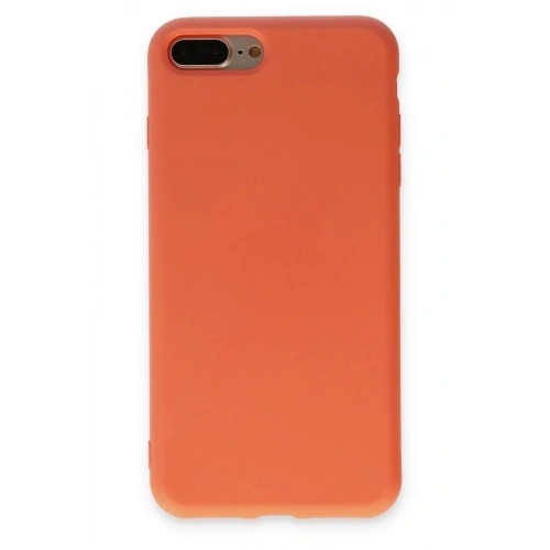Mey İthalat®  iPhone 7 Plus Kılıf Nano içi Kadife Silikon - Turuncu