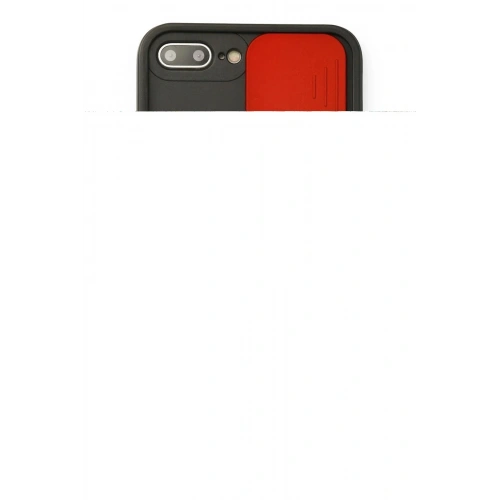 Mey İthalat®  iPhone 7 Plus Kılıf Pars Lens Yüzüklü Silikon - Kırmızı