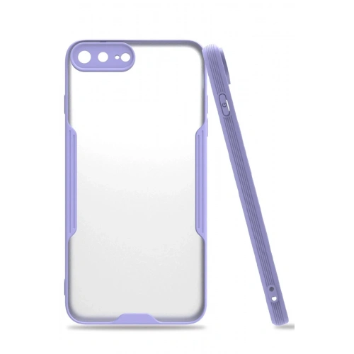 Mey İthalat®  iPhone 7 Plus Kılıf Platin Silikon - Lila