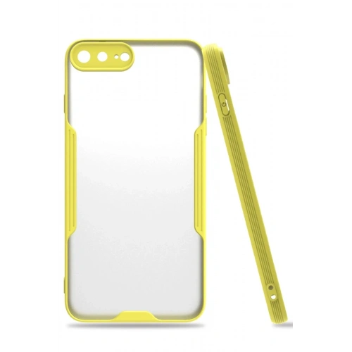 Mey İthalat®  iPhone 7 Plus Kılıf Platin Silikon - Sarı
