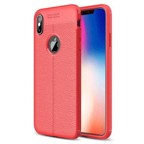 Mey İthalat®   iPhone X Kılıf Auto Focus Kapak - Kırmızı