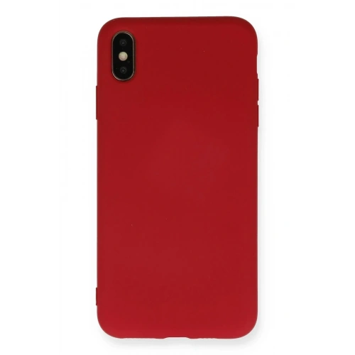 Mey İthalat®  iPhone X Kılıf Nano içi Kadife Silikon - Kırmızı
