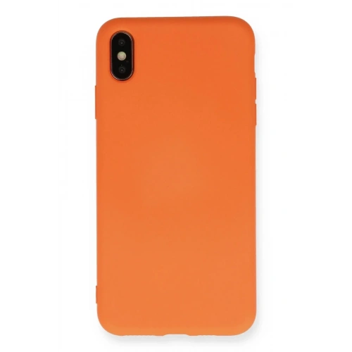 Mey İthalat®  iPhone X Kılıf Nano içi Kadife Silikon - Turuncu