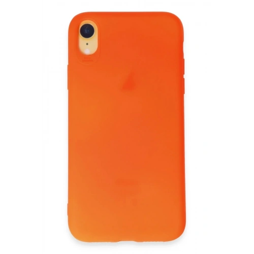 Mey İthalat®  iPhone XR Kılıf First Silikon - Parlak Turuncu