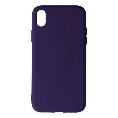 Mey İthalat®  iPhone XR Kılıf Nano içi Kadife Silikon - Mor