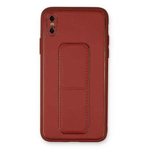 Mey İthalat®  iPhone XS Max Kılıf Coco Deri Standlı Kapak - Fuşya