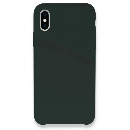 Mey İthalat®  iPhone XS Max Kılıf Lansman Legant Silikon - Koyu Yeşil