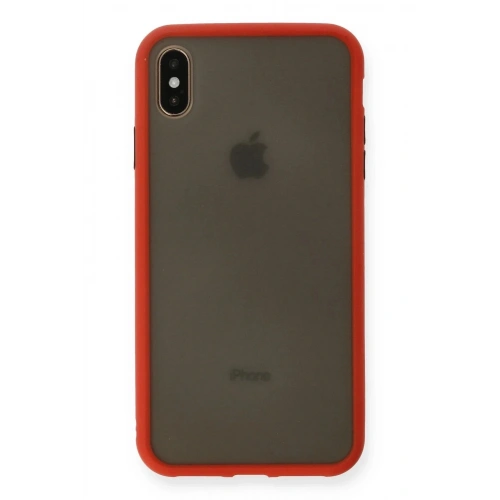 Mey İthalat®  iPhone XS Max Kılıf Montreal Silikon Kapak - Kırmızı