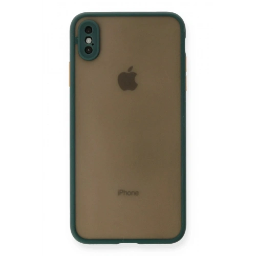 Mey İthalat®  iPhone XS Max Kılıf Montreal Silikon Kapak - Yeşil