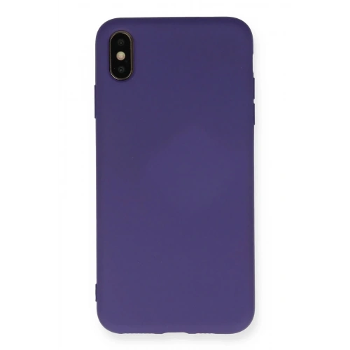 Mey İthalat®  iPhone XS Max Kılıf Nano içi Kadife Silikon - Mor