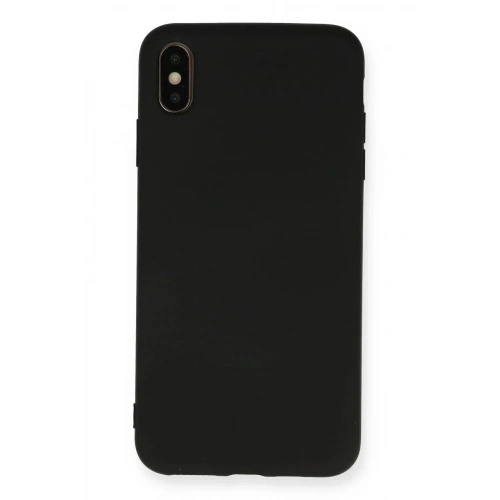 Mey İthalat®  iPhone XS Max Kılıf Nano içi Kadife Silikon - Siyah