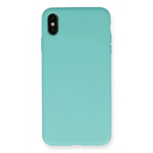 Mey İthalat®  iPhone XS Max Kılıf Nano içi Kadife Silikon - Turkuaz