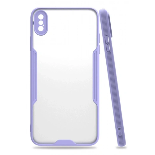 Mey İthalat®  iPhone XS Max Kılıf Platin Silikon - Lila