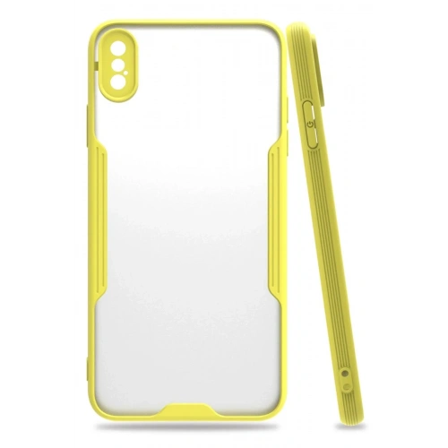 Mey İthalat®  iPhone XS Max Kılıf Platin Silikon - Sarı