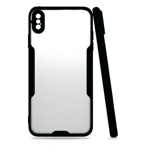 Mey İthalat®  iPhone XS Max Kılıf Platin Silikon - Siyah