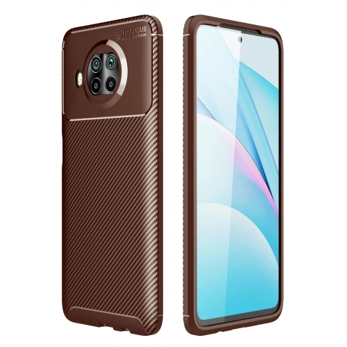 Mey İthalat®   Mi 10T Lite Kılıf Auto Focus Karbon Kapak - Kahverengi