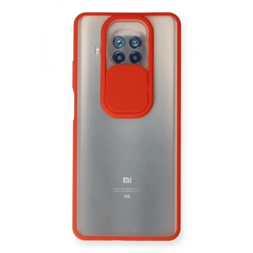 Mey İthalat®   Mi 10T Lite Kılıf Palm Buzlu Kamera Sürgülü Silikon - Kırmızı