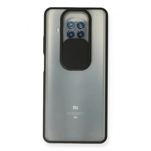 Mey İthalat®   Mi 10T Lite Kılıf Palm Buzlu Kamera Sürgülü Silikon - Siyah