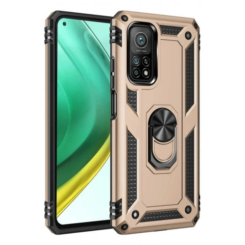 Mey İthalat®   Mi 10T Pro Kılıf Sofya Yüzüklü Silikon Kapak - Gold