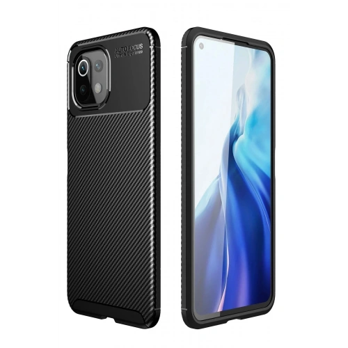 Mey İthalat®   Mİ 11 Lite Kılıf Auto Focus Karbon Kapak - Siyah