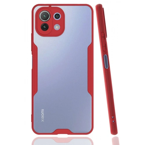 Mey İthalat®   Mİ 11 Lite Kılıf Platin Silikon - Kırmızı