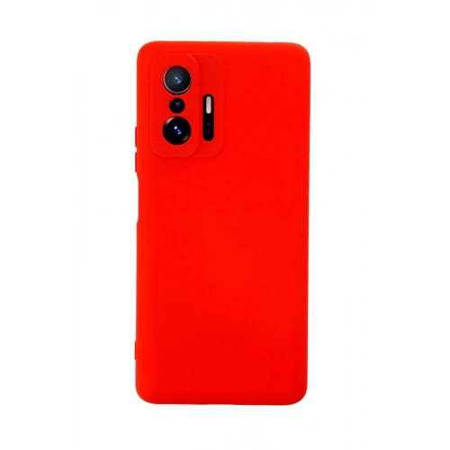 Mey İthalat®   Mi 11T Pro Kılıf Nano içi Kadife Silikon - Kırmızı