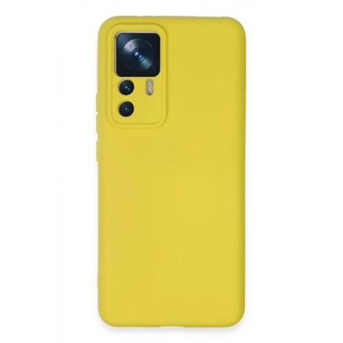 Mey İthalat®   Mi 12T Pro Kılıf Nano içi Kadife Silikon - Sarı