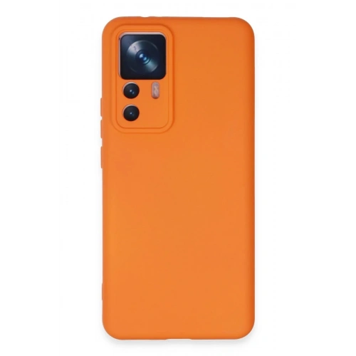 Mey İthalat®   Mi 12T Pro Kılıf Nano içi Kadife Silikon - Turuncu