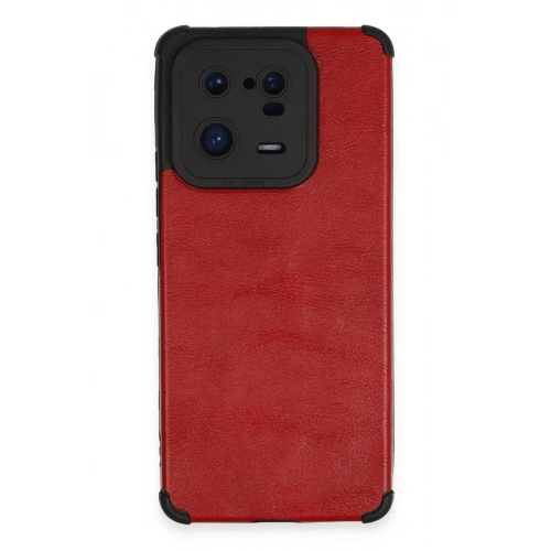 Mey İthalat®   Mi 13 Pro Kılıf Loop Deri Silikon - Kırmızı