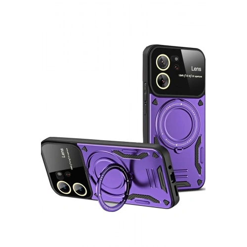 Mey İthalat®   Mi 13T Pro Kılıf Joy Lens Standlı Kapak - Mor