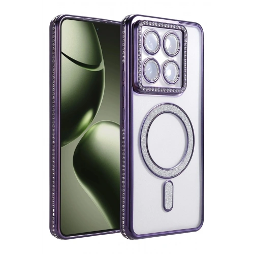 Mey İthalat®   Mi 14T Pro Joke Simli Magneticsafe Kılıf - Derin Mor