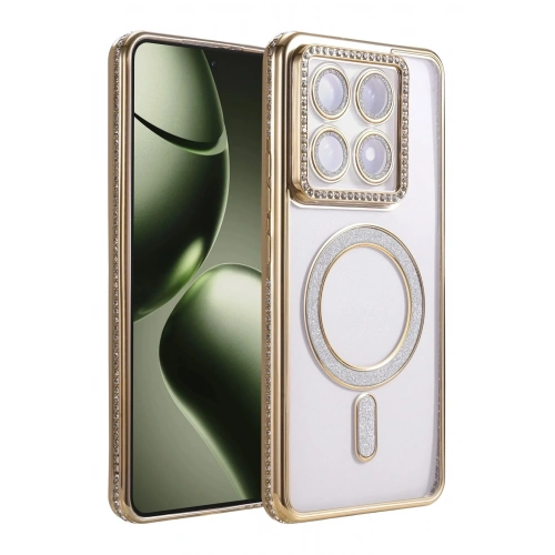 Mey İthalat®   Mi 14T Pro Joke Simli Magneticsafe Kılıf - Gold