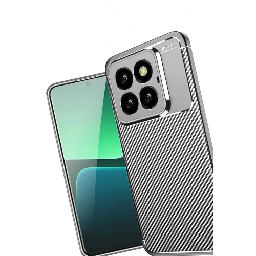 Mey İthalat®   Mi 14T Pro Kılıf Auto Focus Karbon Kapak - Gri
