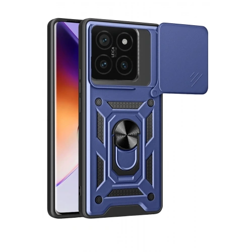 Mey İthalat®   Mi 14T Pro Kılıf Pars Lens Yüzüklü Silikon - Lacivert