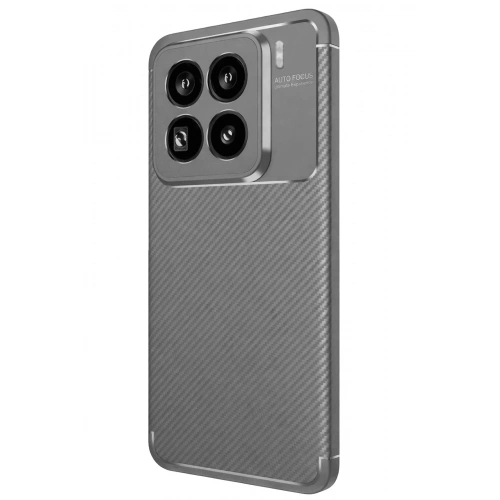 Mey İthalat®   Mi 15 Pro Kılıf Auto Focus Karbon Kapak - Gri