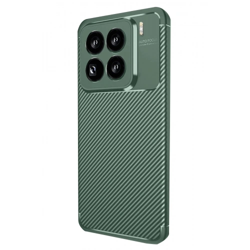 Mey İthalat®   Mi 15 Pro Kılıf Auto Focus Karbon Kapak - Koyu Yeşil