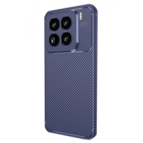 Mey İthalat®   Mi 15 Pro Kılıf Auto Focus Karbon Kapak - Lacivert