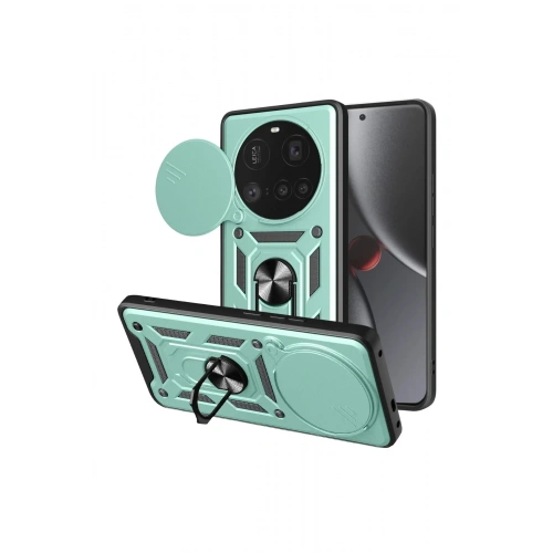 Mey İthalat®   Mi 15 Ultra Kılıf Pars Lens Yüzüklü Silikon - Yeşil