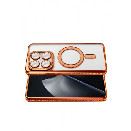 Mey İthalat®   Mi 15T Pro Joke Simli Magneticsafe Kılıf - Turuncu