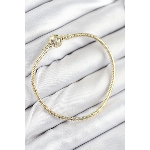 Mey İthalat® Pirinç Charm Topcuk Model Gold Renk Kadın Bileklik