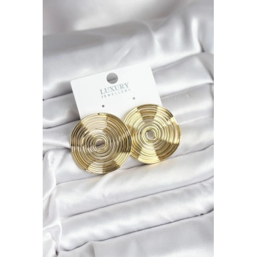 Mey İthalat® Pirinç Gold Renk Circle Model Kadın Küpe